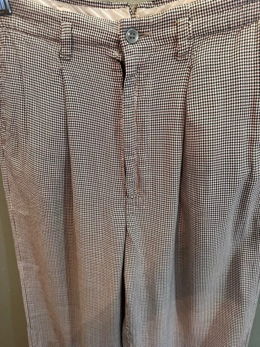 True Vintage 1950s Spree Togs Micro Houndstooth Pattern Womens Trousers Size 12